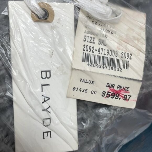 BLAYDE Sweater Cardigan NWT Chunky Cable Knit Gray Waterfall Wool Size Small - Picture 12 of 12